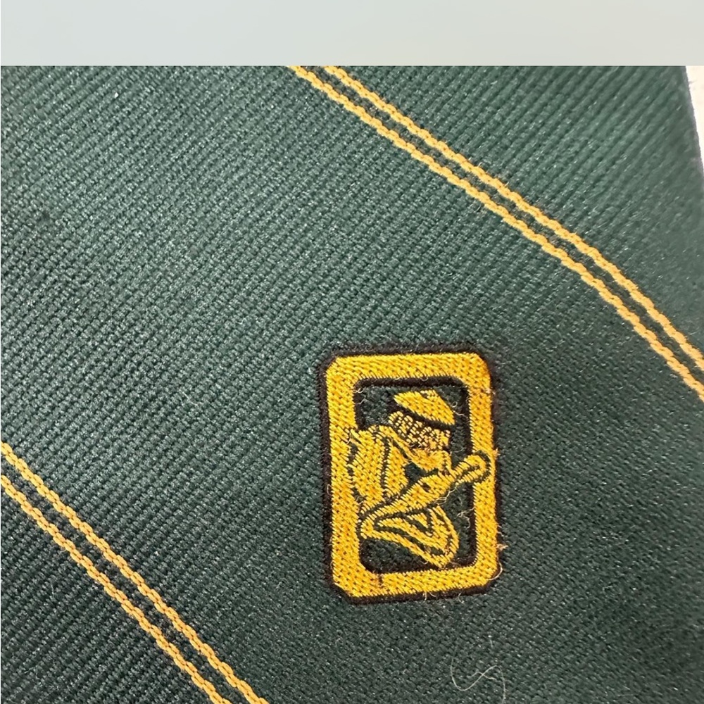 Classic Vintage Green and Gold Striped Oregon Ducks Men's Tie